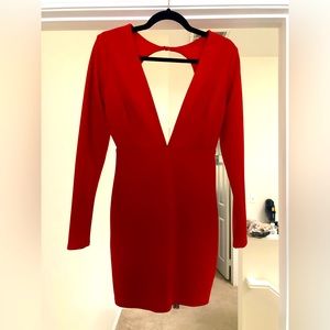 Sexy low-cut red dress